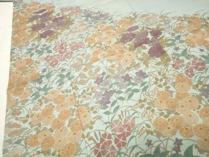 平和屋着物●訪問着　刺繍　草花文　金彩　正絹　逸品　CABI1066gh