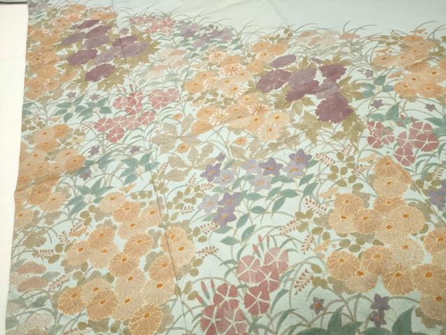 平和屋着物●訪問着　刺繍　草花文　金彩　正絹　逸品　CABI1066gh