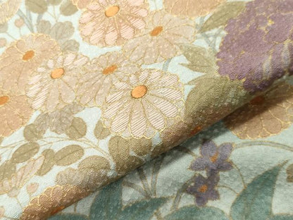 平和屋着物●訪問着　刺繍　草花文　金彩　正絹　逸品　CABI1066gh