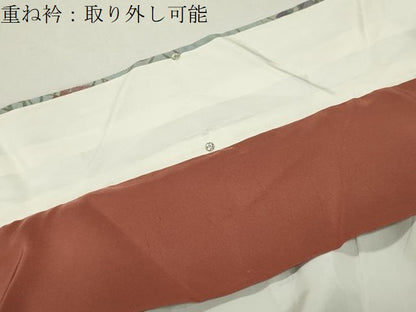 平和屋着物●訪問着　刺繍　草花文　金彩　正絹　逸品　CABI1066gh