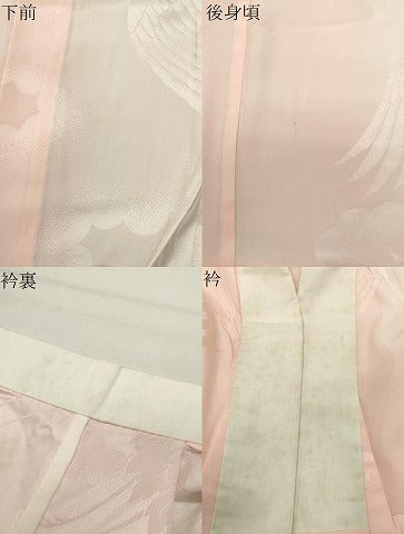 平和屋着物●振袖用長襦袢　無双仕立て　雲重ね飛鶴地紋　暈し染め　正絹　逸品　CABI1068gh