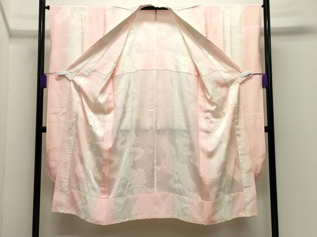 平和屋着物●振袖用長襦袢　無双仕立て　雲重ね飛鶴地紋　暈し染め　正絹　逸品　CABI1068gh