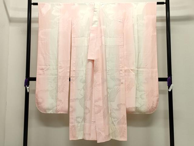 平和屋着物●振袖用長襦袢　無双仕立て　雲重ね飛鶴地紋　暈し染め　正絹　逸品　CABI1068gh