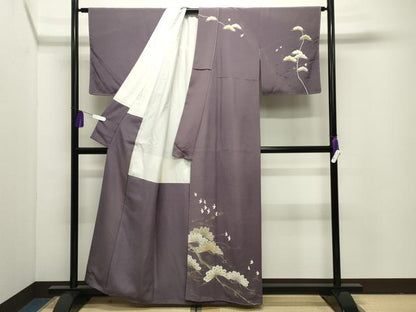 平和屋着物●訪問着　作家物　駒刺繍　飛鳥枝松文　金彩　正絹　逸品　CABI1071gh