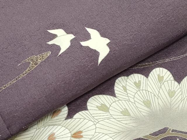 平和屋着物●訪問着　作家物　駒刺繍　飛鳥枝松文　金彩　正絹　逸品　CABI1071gh
