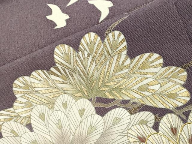 平和屋着物●訪問着　作家物　駒刺繍　飛鳥枝松文　金彩　正絹　逸品　CABI1071gh