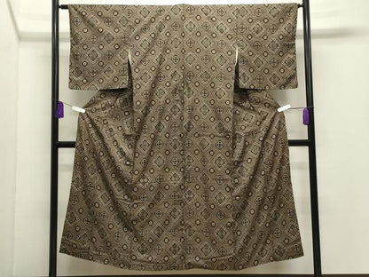 平和屋着物●本場大島紬　龍郷絣　正絹　逸品　CABI1073gh