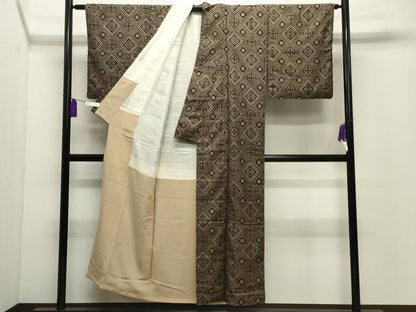 平和屋着物●本場大島紬　龍郷絣　正絹　逸品　CABI1073gh