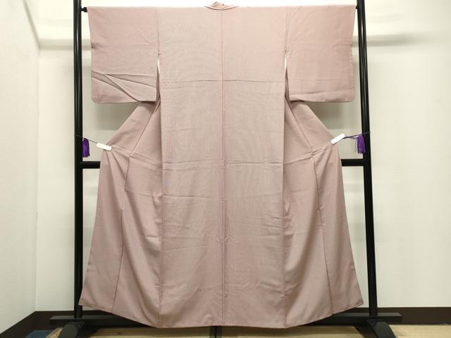 平和屋着物●江戸小紋　万筋　練色×蘇芳香色　正絹　逸品　CABI1076gh