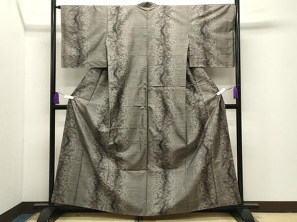 平和屋着物●本場大島紬　9マルキ　草木間道　正絹　逸品　未使用　CABI1079gh