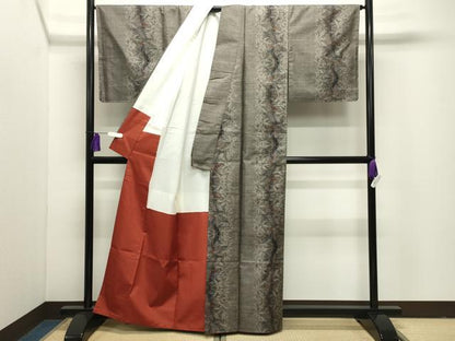 平和屋着物●本場大島紬　9マルキ　草木間道　正絹　逸品　未使用　CABI1079gh