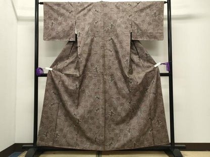 平和屋着物●本場大島紬　7マルキ　花唐草文　正絹　逸品　未使用　CABI1080gh