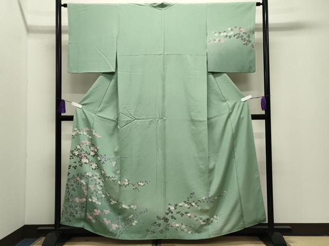 平和屋着物●訪問着　友禅　枝花文　暈し染め　正絹　逸品　CABI1082gh