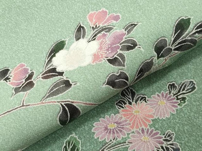 平和屋着物●訪問着　友禅　枝花文　暈し染め　正絹　逸品　CABI1082gh