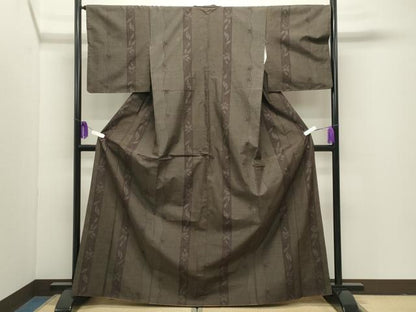 平和屋着物●結城紬　100亀甲　花唐草文　正絹　逸品　CABI1084gh