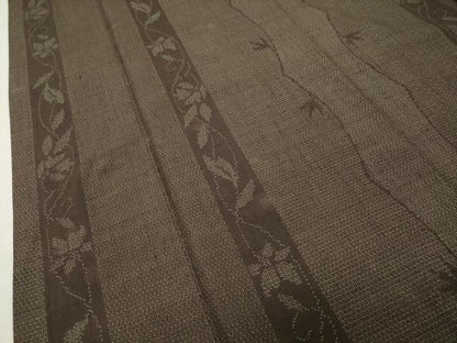 平和屋着物●結城紬　100亀甲　花唐草文　正絹　逸品　CABI1084gh