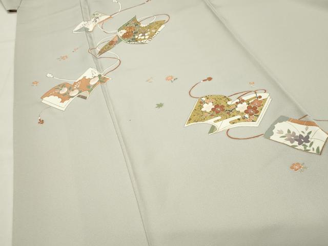 平和屋着物●訪問着　駒刺繍　冊子花文　金彩　正絹　逸品　未使用　CABI1086gh