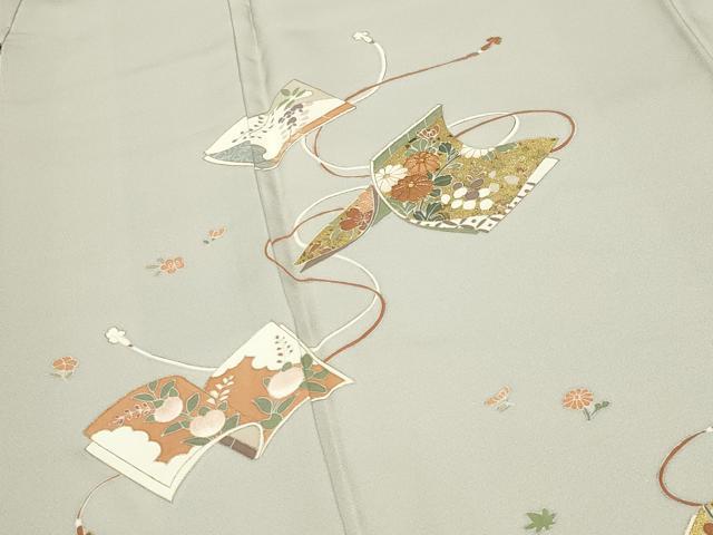 平和屋着物●訪問着　駒刺繍　冊子花文　金彩　正絹　逸品　未使用　CABI1086gh