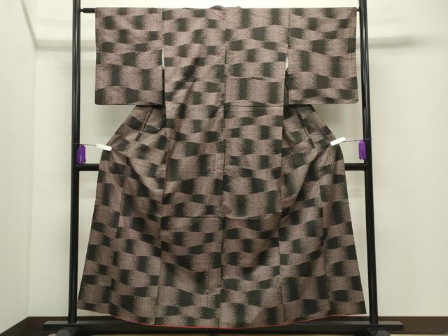 平和屋着物●本場大島紬　7マルキ　市松文　正絹　逸品　CABI1087gh