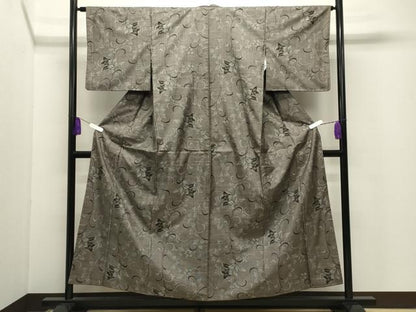 平和屋着物●本場大島紬　9マルキ　花唐草文　正絹　逸品　CABI1088gh