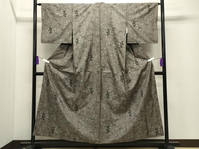 平和屋着物●本場大島紬　9マルキ　花唐草文　正絹　逸品　CABI1088gh