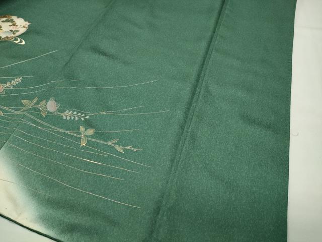 平和屋着物●訪問着　駒刺繍　雪輪重ね花文　暈し染め　金銀彩　正絹　逸品　CABI1091gh