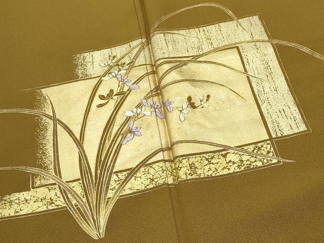 平和屋着物●訪問着　刺繍　色紙重ね花文　金彩　正絹　逸品　CABI1093gh