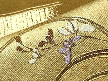 平和屋着物●訪問着　刺繍　色紙重ね花文　金彩　正絹　逸品　CABI1093gh