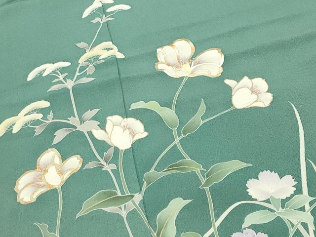 平和屋着物●訪問着　草花文　暈し染め　金彩　正絹　逸品　CABI1095gh