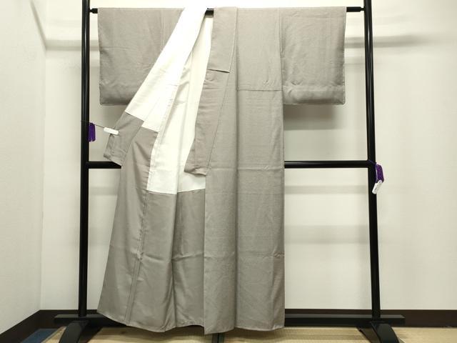 平和屋着物●本草木染作家　圓啓　江戸小紋　堅牢草木染　鮫小紋柄　反端付き　正絹　逸品　未使用　CABI1103gh