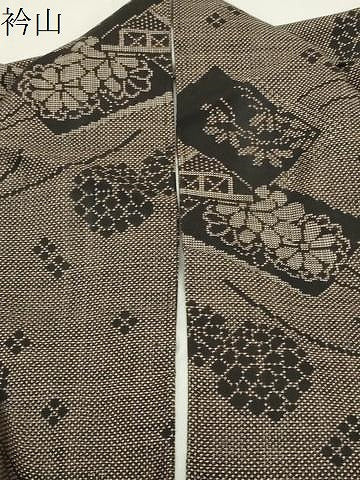 平和屋着物●本場大島紬　7マルキ　泥染め　色紙重ね花文　有限会社かわしげ謹製　証紙付き　正絹　逸品　CABI1104gh