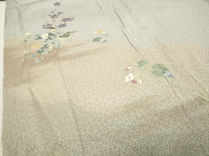 平和屋着物●訪問着　友禅　絞り　枝花文　暈し染め　ますいわ屋扱い　正絹　逸品　未使用　CABI1105gh
