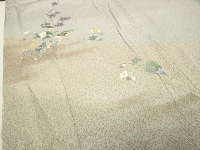 平和屋着物●訪問着　友禅　絞り　枝花文　暈し染め　ますいわ屋扱い　正絹　逸品　未使用　CABI1105gh