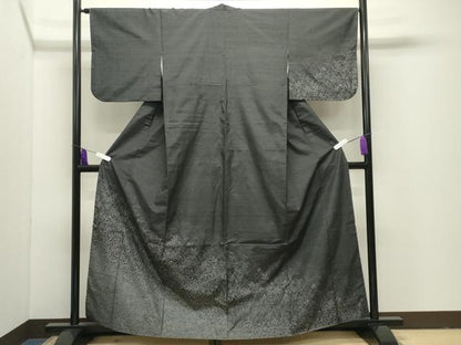 平和屋着物●訪問着　結城紬　草木文　正絹　逸品　CABI1106gh