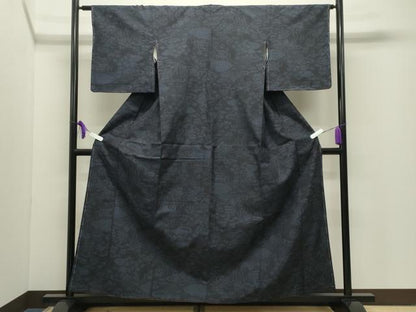 平和屋着物●結城紬　80亀甲　風景文　正絹　逸品　未使用　CABI1108gh