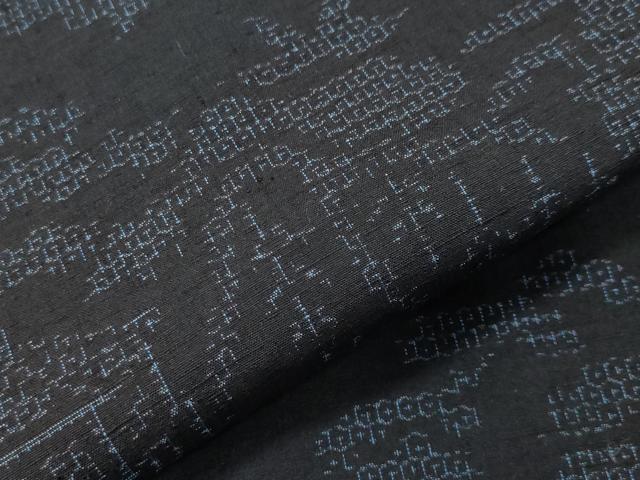 平和屋着物●結城紬　80亀甲　風景文　正絹　逸品　未使用　CABI1108gh