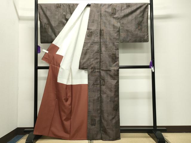 平和屋着物●本場大島紬　9マルキ　泥染め　古今の時　証紙付き　正絹　逸品　CABI1110gh