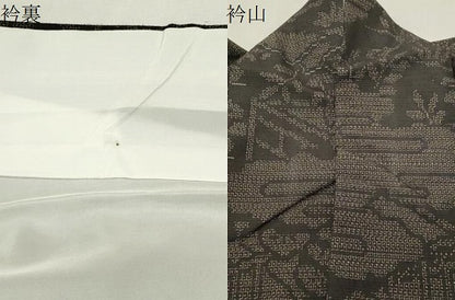 平和屋着物●本場真綿絢結城紬　100亀甲　雲重ね風景文　証紙付き　正絹　逸品　CABI1114gh