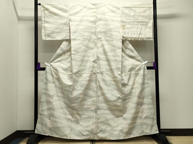 平和屋着物●大島紬　むすび本大島　たてよこ絣　吉祥文　反端付き　正絹　逸品　CABI1115gh