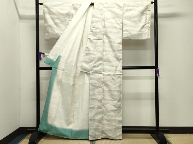 平和屋着物●大島紬　むすび本大島　たてよこ絣　吉祥文　反端付き　正絹　逸品　CABI1115gh