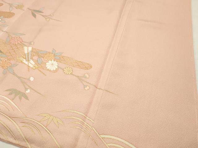 平和屋着物●訪問着　駒刺繍　花車雪輪文　暈し染め　金彩　正絹　逸品　未使用　CABI1120gh