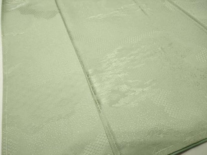 平和屋着物●上質な色無地　花唐草地紋　若葉色　正絹　逸品　未使用　CABI1121gh