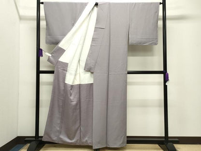 平和屋着物●上質な色無地　薄鼠色　正絹　逸品　未使用　CABI1123gh