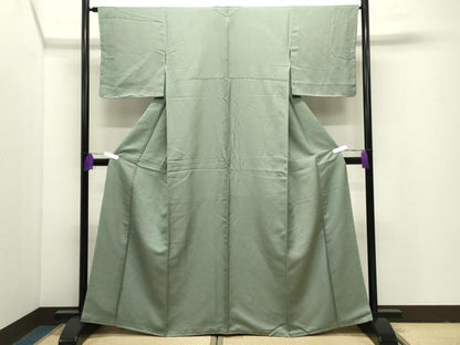 平和屋着物●上質な色無地　麹塵色　松坂屋扱い　正絹　逸品　未使用　CABI1125gh