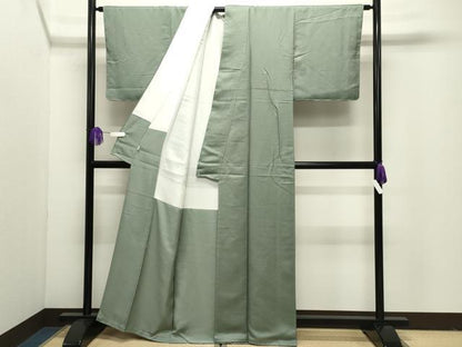 平和屋着物●上質な色無地　麹塵色　松坂屋扱い　正絹　逸品　未使用　CABI1125gh
