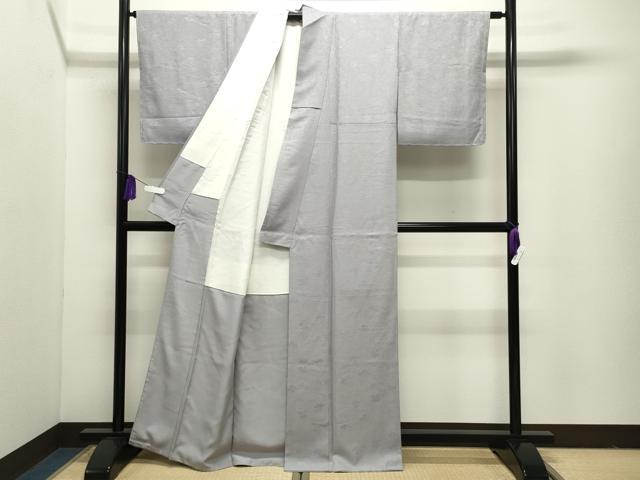 平和屋着物●上質な色無地　舞葉地紋　霞色　正絹　逸品　未使用　CABI1130gh