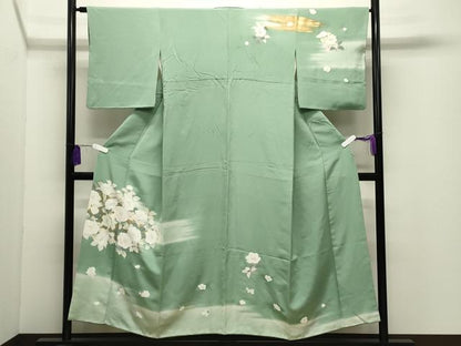 平和屋着物●訪問着　牡丹花文　暈し染め　金彩　正絹　逸品　CABI1138gh