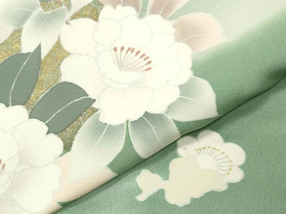 平和屋着物●訪問着　牡丹花文　暈し染め　金彩　正絹　逸品　CABI1138gh