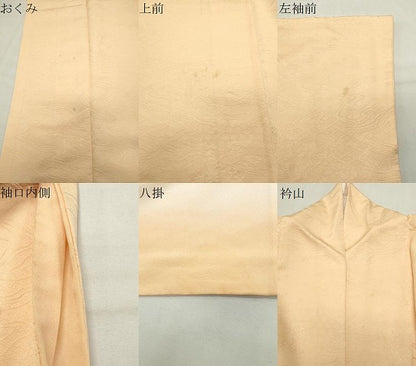 平和屋着物●上質な色無地　水車地紋　蜂蜜色　正絹　逸品　CABI1141gh