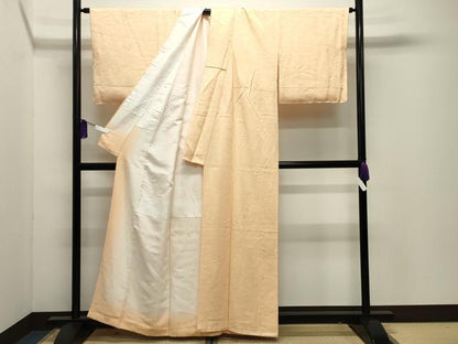平和屋着物●上質な色無地　水車地紋　蜂蜜色　正絹　逸品　CABI1141gh